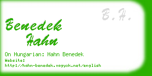 benedek hahn business card